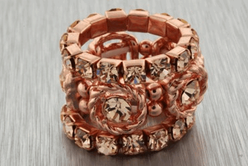 Rose Gold 3 Ring Set